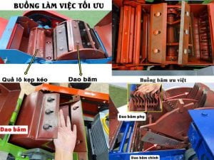 hệ thống dao băm trong máy băm cỏ